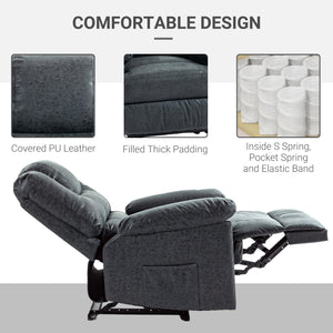 Fauteuil inclinable manuel en similicuir, noir