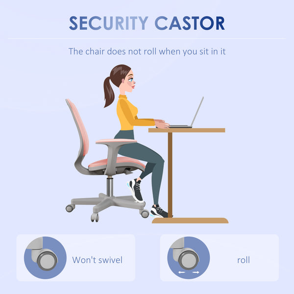 Chaise de bureau avec dossier en maille, rose