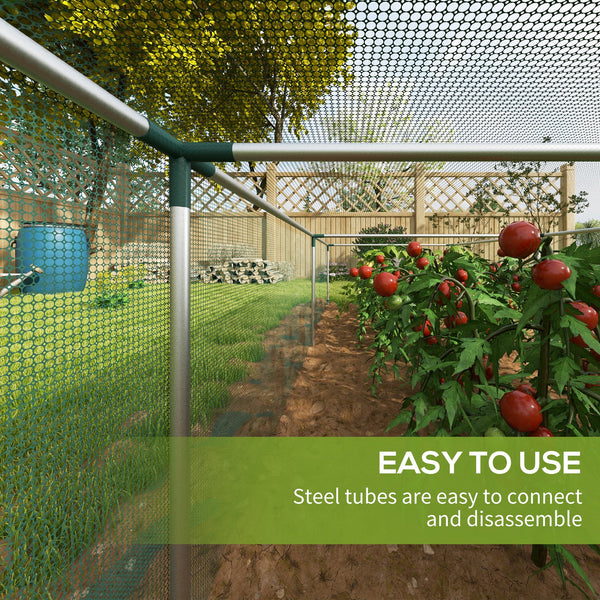 Protective plant cage with roll-up zippered door