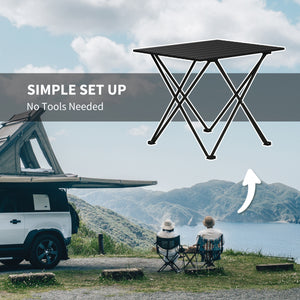 Table de camping pliante, noire