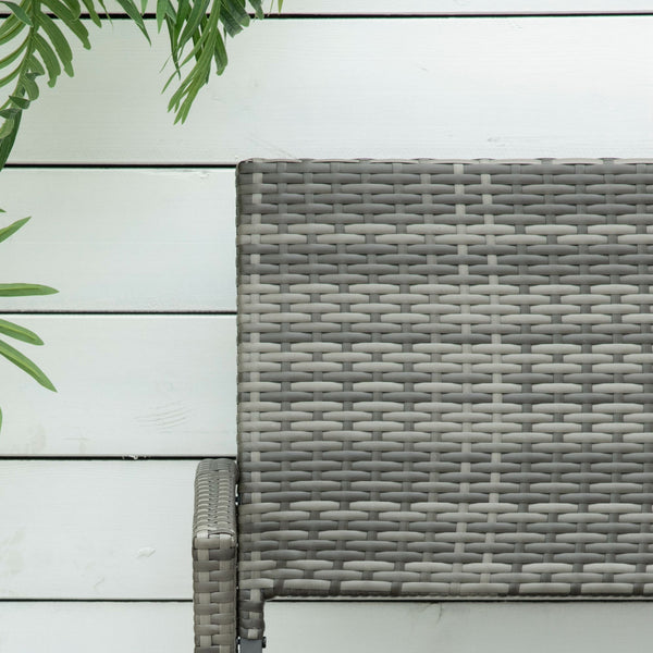 Banc de jardin deux places en rotin tressé, gris