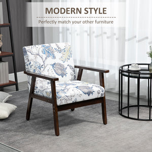 Fauteuils d'appoint moderne avec assise rembourrée, motif floral