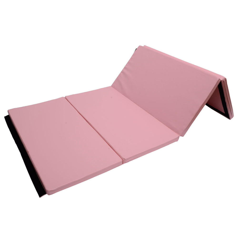 Tapis de gymnastique pliable 1,22 m x 2,42 m x 5 cm avec poignées de transport, rose