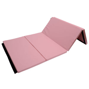 Tapis de gymnastique pliable 1,22 m x 2,42 m x 5 cm avec poignées de transport, rose