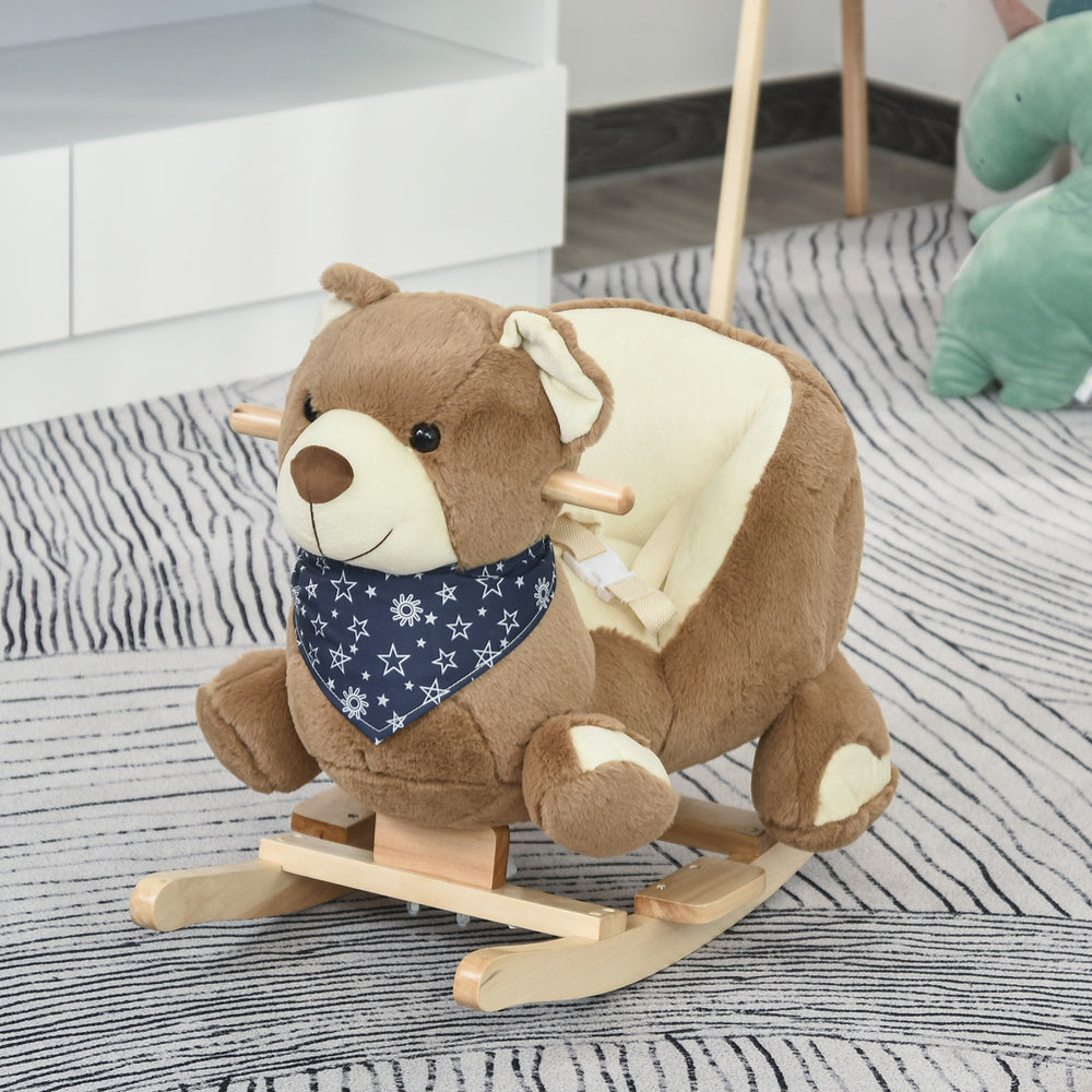 Ours à bascule avec musique amusante et tissu en peluche doux