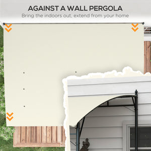 Pergola 10 x 13 avec toile de protection UV30+ et structure en acier, blanc crème