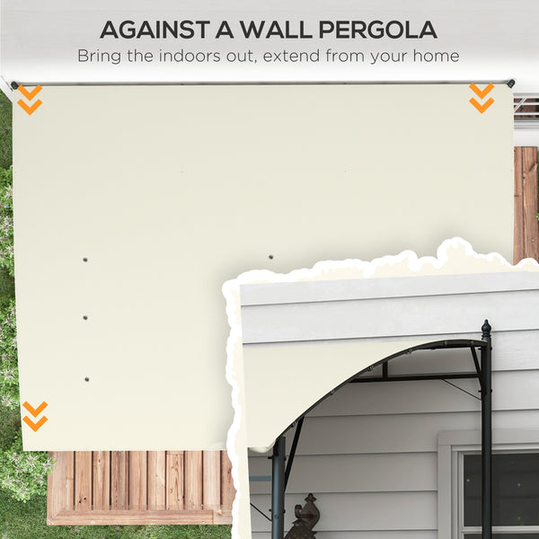 Pergola 10 x 13 avec toile de protection UV30+ et structure en acier, blanc crème