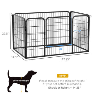 4-Panel Black Metal Dog Playpen