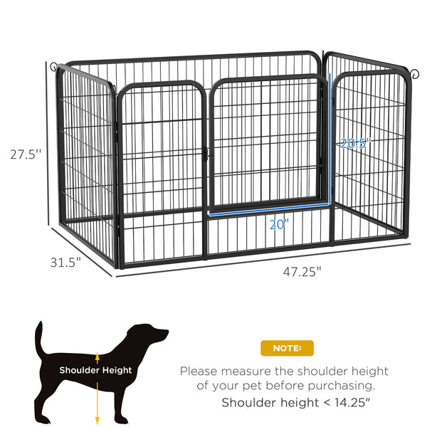 4-Panel Black Metal Dog Playpen