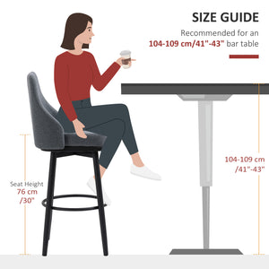 Set of 2 bar stools, anthracite grey