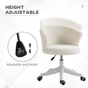 Soft, armless office chair with adjustable height, white
