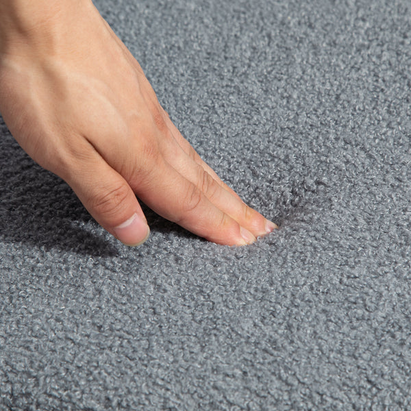 Set of 4 kitchen chairs with fleece upholstery, grey