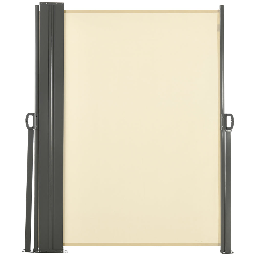 Mur d'intimité extérieur rétractable, blanc crème