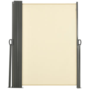 Mur d'intimité extérieur rétractable, blanc crème