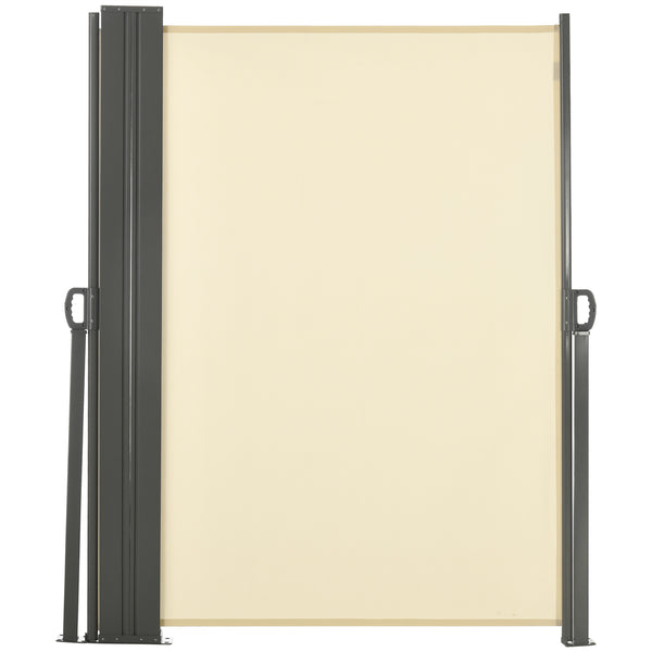 Mur d'intimité extérieur rétractable, blanc crème