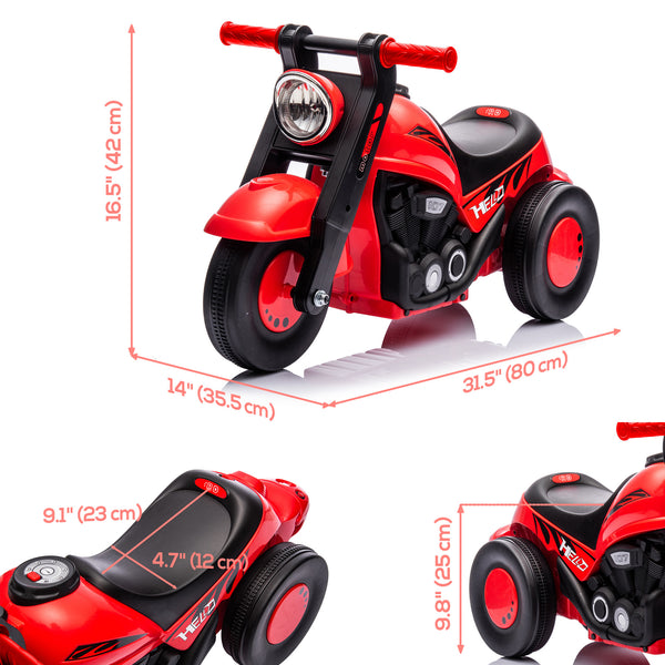 Toddler Motorcycle with Music and Bubbles, for Ages 2-5, Red