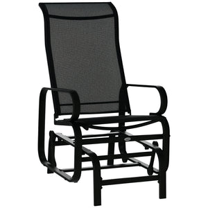 Fauteuil à bascule en tissu mesh respirant, noir