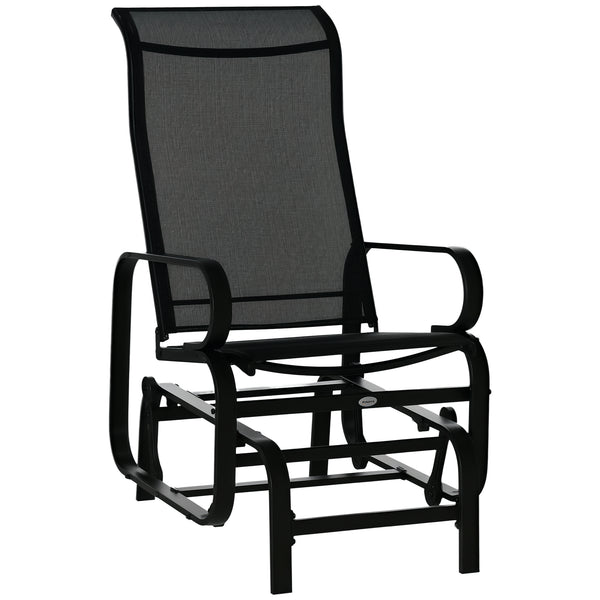 Fauteuil à bascule en tissu mesh respirant, noir