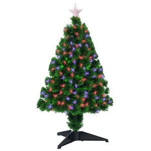 Petit sapin de Noël artificiel pré-éclairé de 2,5 pieds avec fibre optique