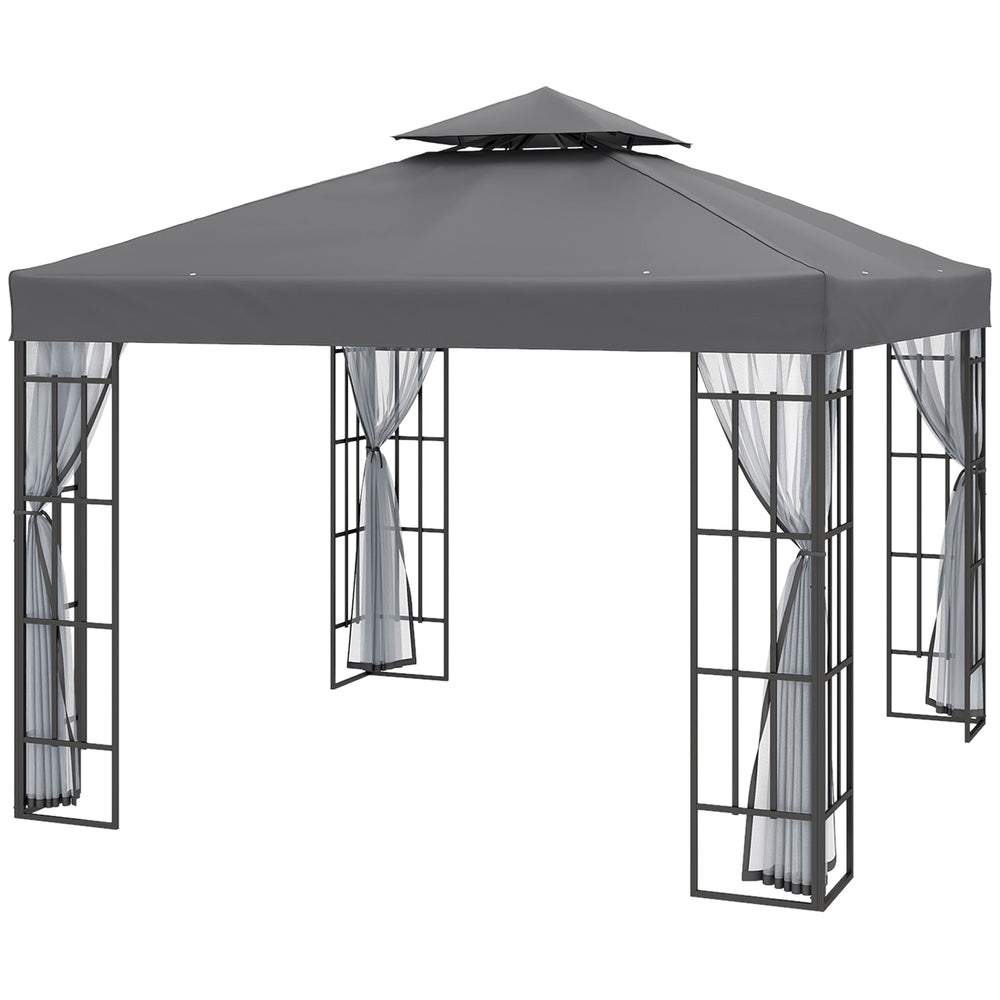 Tonnelle de jardin pliante avec moustiquaire, format compact 10x10, idéale pour usage temporaire ou événements extérieurs
