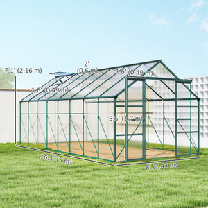 Serre de jardin en aluminium et polycarbonate, verte