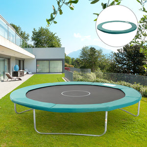 Soozier 14FT Trampoline Pad Replacement, Φ168" Spring Cover, Water-Resistant Universal Round Trampoline Safety Pad, No Holes for Pole, Green