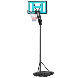 Basketball hoop with stand, weighted base and unbreakable backboard