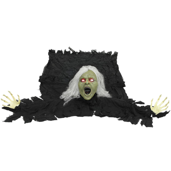 Zombie rampant animé grandeur nature 72 pouces avec yeux LED lumineux