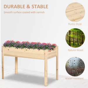 Jardinière surélevée en bois avec doublure non tissée
