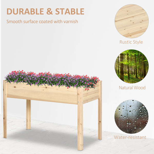 Jardinière surélevée en bois avec doublure non tissée