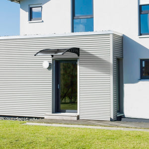 Auvent de porte en polycarbonate de 3,4 x 3,2 pieds, marron