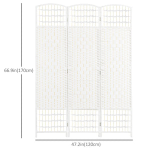 Cloison de séparation pliable à 3 panneaux en fibre ondulée, blanc