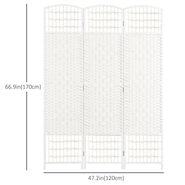 Cloison de séparation pliable à 3 panneaux en fibre ondulée, blanc