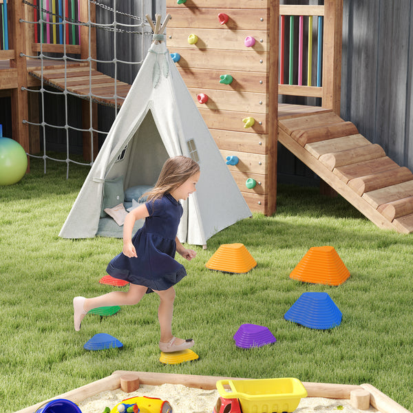 Lot de 9 pierres empilables antidérapantes pour enfants, en forme de cœur