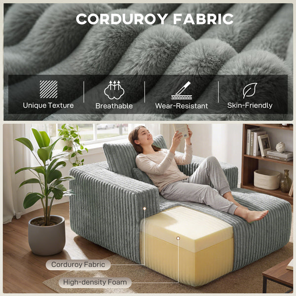 Canapé-lit avec oreiller, une place, gris