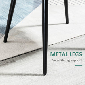 Set of 2 green velvet-upholstered, mid-back chairs