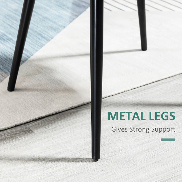 Set of 2 green velvet-upholstered, mid-back chairs