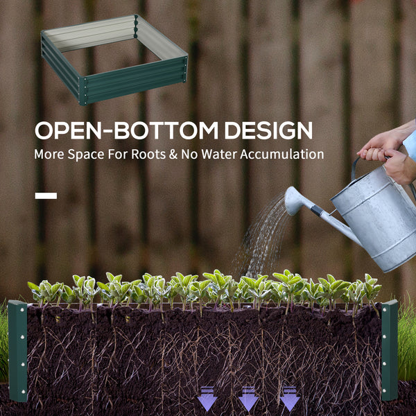 Jardinière surélevée en acier galvanisé, verte