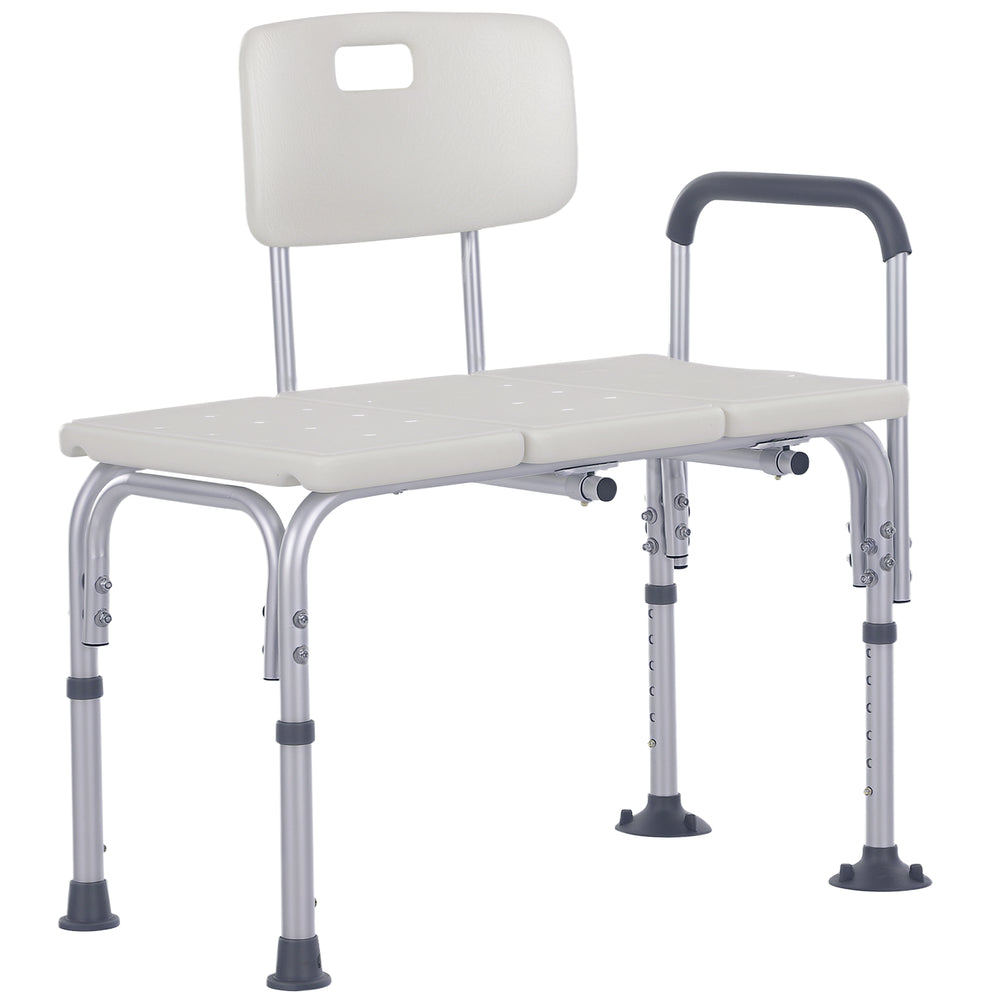 6-Level Adjustable Bath and Shower Transfer Bench White
