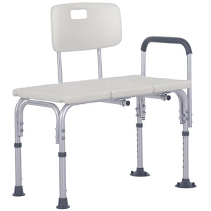 6-Level Adjustable Bath and Shower Transfer Bench White