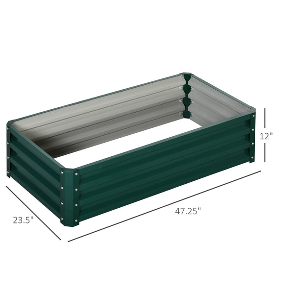 Galvanized raised planter, dark green