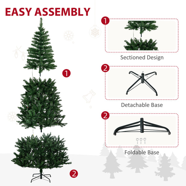 Sapin de Noël artificiel pré-éclairé de 7,5 pieds avec lumière LED blanc chaud