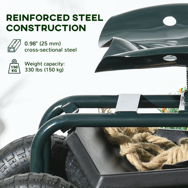 Chariot de jardin avec siège sur roues