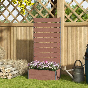 Jardinière surélevée avec treillis pour plantes grimpantes, marron clair