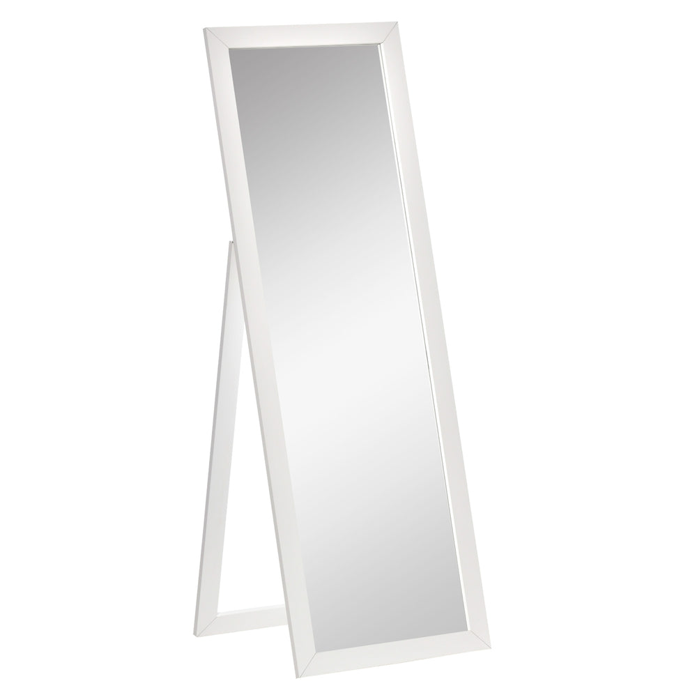 Miroir sur pied avec cadre, blanc
