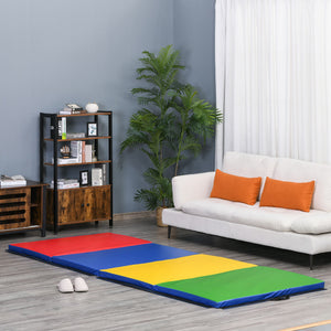 Tapis de gymnastique pliable 4'x10'x2'', avec poignées de transport, multicolore