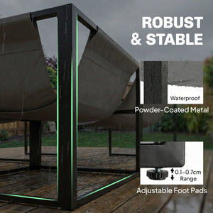 Ensemble de mobilier de patio 4 pièces avec coussins épais et table basse, gris