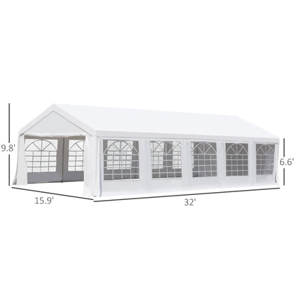 32'x16' Steel Reception Tent, White