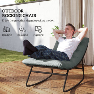 Outdoor rocking chair with cushion