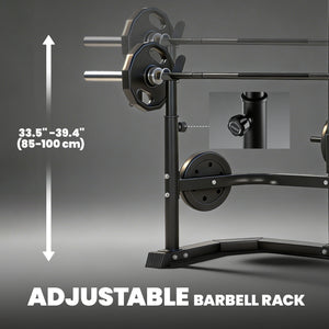 Soozier Cable Machine, Multi-Function Bench Press Rack with Weight Plate Holders, Lat-Pull Down System, Black